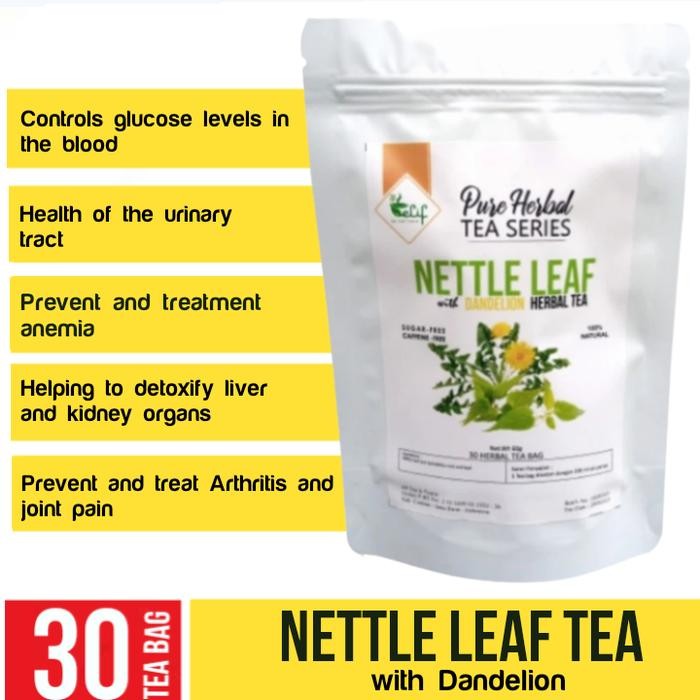 

Nettle Dandelion Tea : Stinging Nettle Leaf & Dandelion ( 30 Tea Bag )