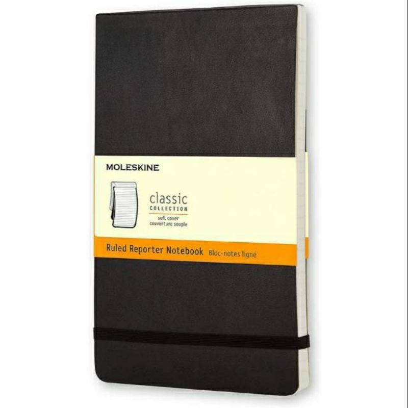 

Moleskine Ruled Reporter Notebook Black Hard Cover - Large size 774