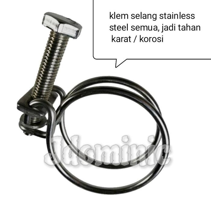 PREMIUM klem kawat baja stainless steel tahan karat selang air LPG steam stim