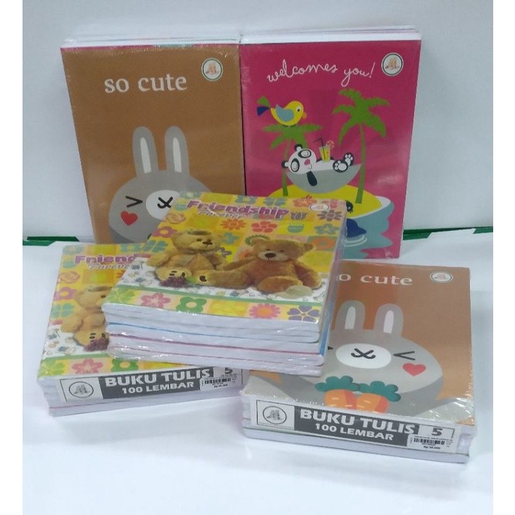 

Buku Tulis Bergaris Merk AA 100 Lembar/Pak