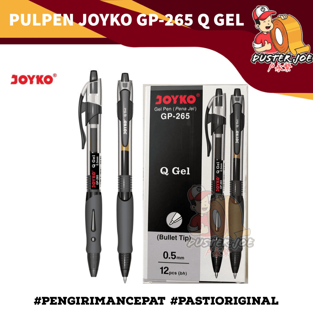 

[PER 1 PACK] Pulpen Gel Pen JOYKO GP-265 (Bullet Tip) Hitam( ISI 12 PCS) WE!!!