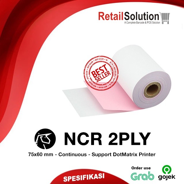 

Kertas Struk Kasir DotMatrix HVS 2PLY / 2 Ply / 2 Rangkap NCR WE!!