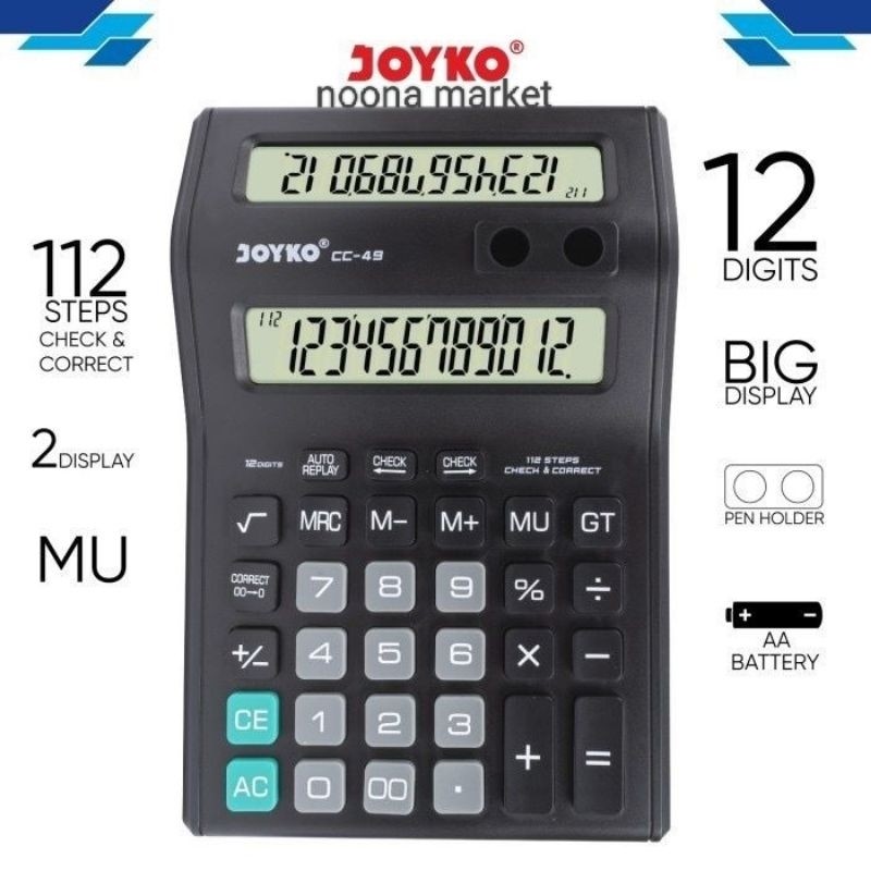 

Kalkulator Joyko CC-49 / Calculator 12 Digits 2 Display WE!!