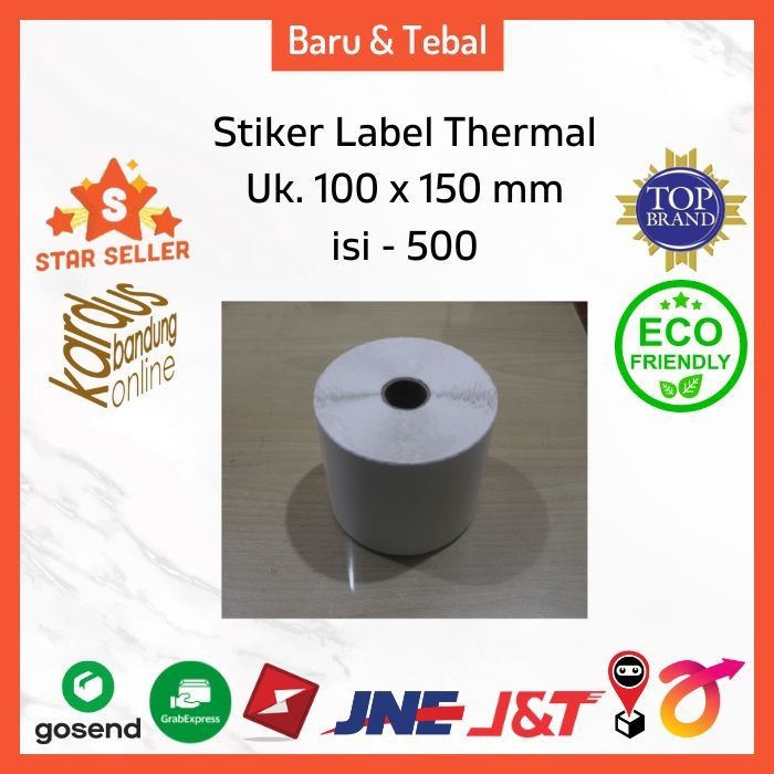 

Label Sticker Thermal Polos Murah A6 Uk100 x 150 Mm Isi 500/Roll WE!!