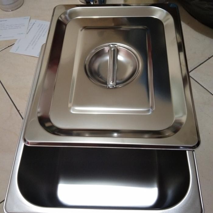 Panci Penggorengan Stainless Kotak + Tutup #Gratisongkir