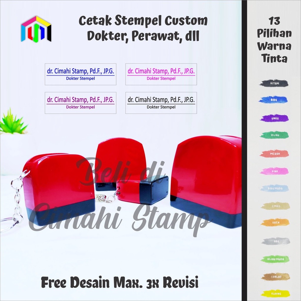 Stempel Flash Dokter Perawat Nomor Telpon Stempel Otomatis Cap Otomatis WE