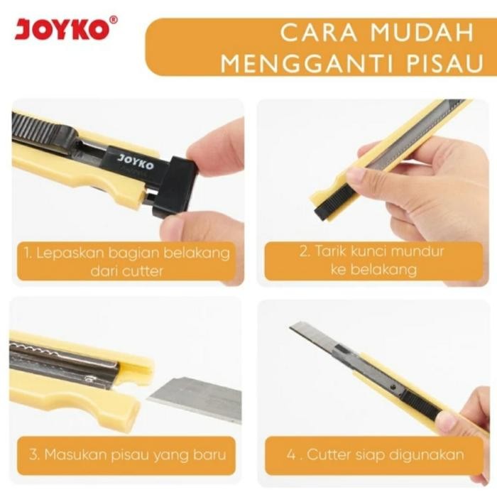 

No Na - (Dus) Cutter Joyko Kecil A-300A (1 Box Isi 12 Pcs) Autolock A300A