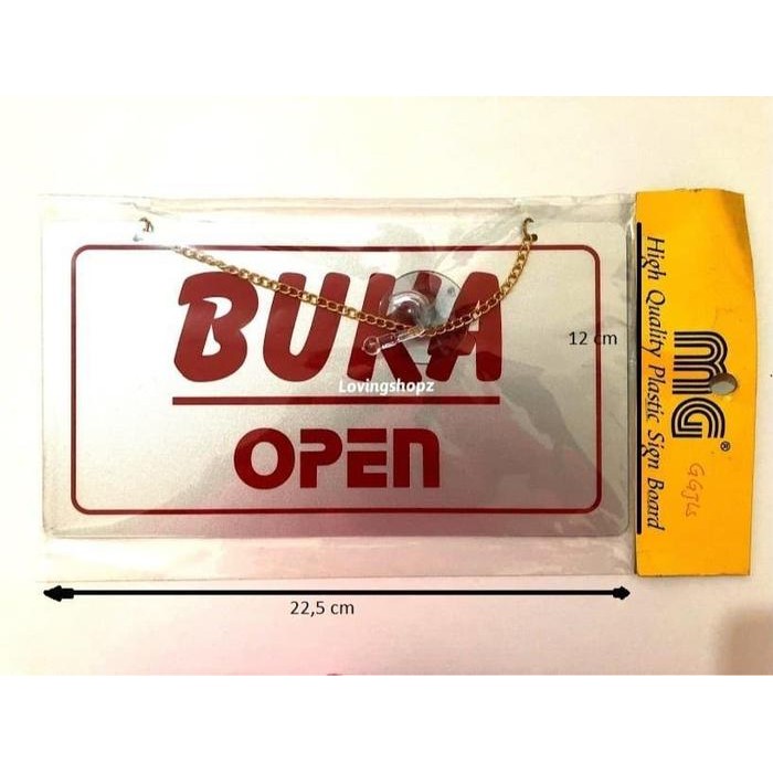 

No Na - Sticker Pintu Buka Tutup Open Close, Sticker Pintu Akrilik 22.5 X 12 - Binder Gold Silver