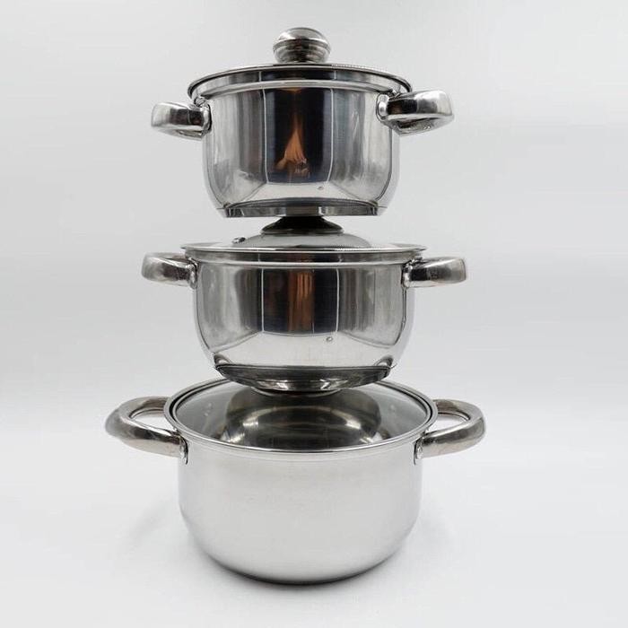6 Panci Set / Cookware Set With Ss Cover (Bistro ) Bo-1606Ss #Gratisongkir