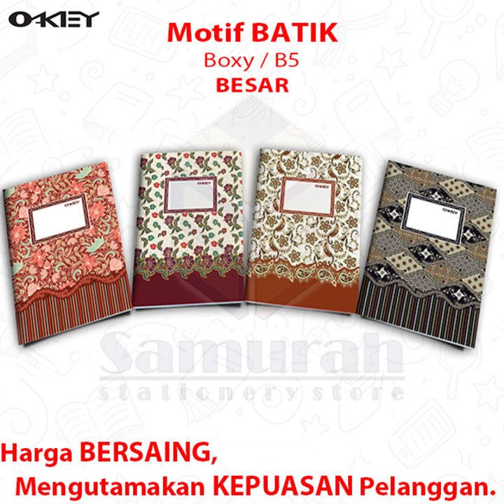 

Buku Tulis BOXY OKEY isi 40 Lembar Motif Kraft / Batik Produk KIKY ukuran B5 isi 10 buku