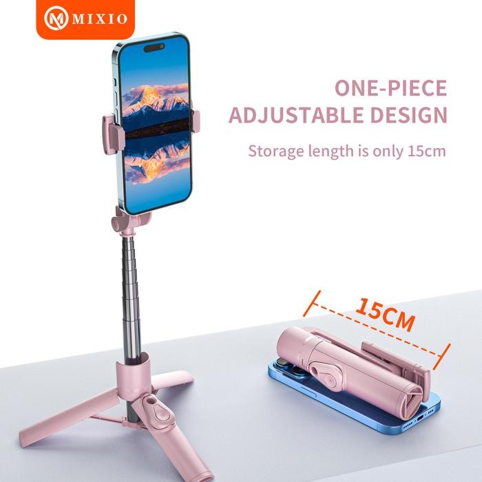 MIXIO A33 MACARON 80CM Tripod Tongsis Bluetooth Mini Selfie Stick