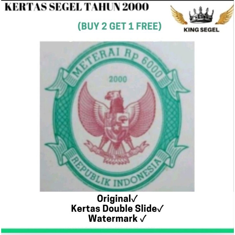 

KERTAS SEGEL TAHUN 2000 & 2002 DOUBLE SLIDE ASLI (Buy 2 Get 1 Free) WE!!
