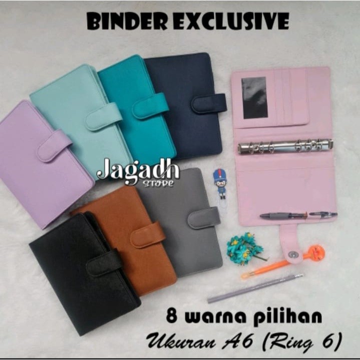 

BINDER POLOS A6(6ring) BAHAN EXCLUSIVE 13 WARNA PILIHAN Binder dompet keuangan WE!!