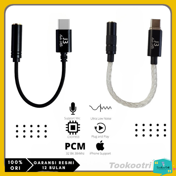 J3 Labs Eline Audio Converter Adapter DAC Chip Type C to Jack 3.5mm Earphone