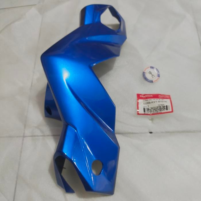 COVER BATOK DEPAN BEAT KARBU BIRU ORI AHM 53205-KVY-910ABM
