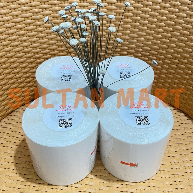 

Label Barcode 100 x 150 / Kertas Sticker Thermal Resi 100x150MM WINSTAR ISI 500 PREMIUM SPEC