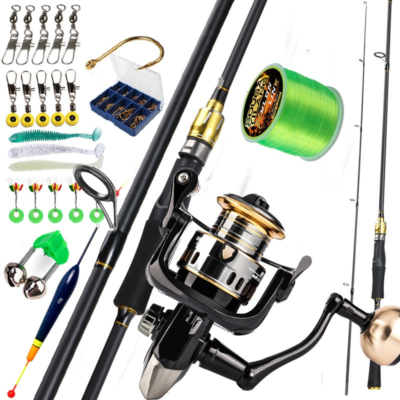 Set Pancing180cm/210cm Fishing Rod Fishing Reel Fishing Line Full Kit 5.0:1 12+1 High Speed Max Drag