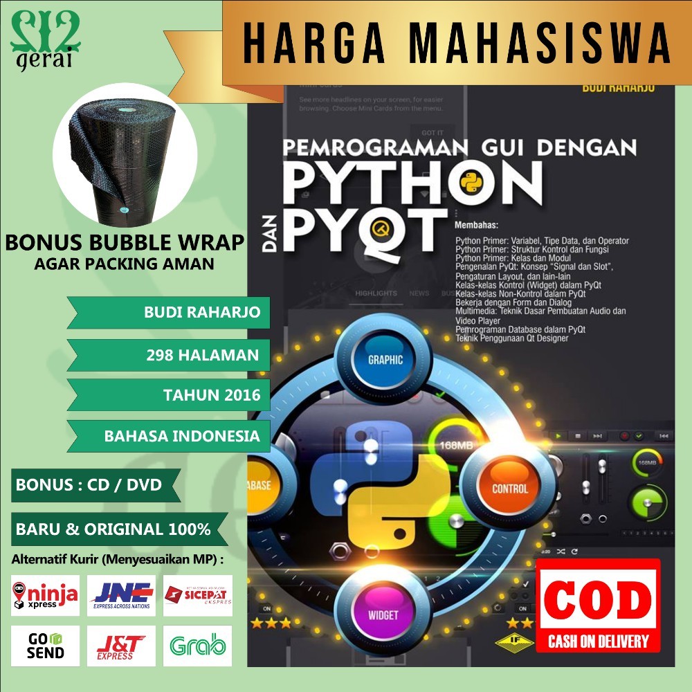 Buku Pemrograman GUI dengan Python dan PyQt Budi Raharjo Harga Mahasiswa