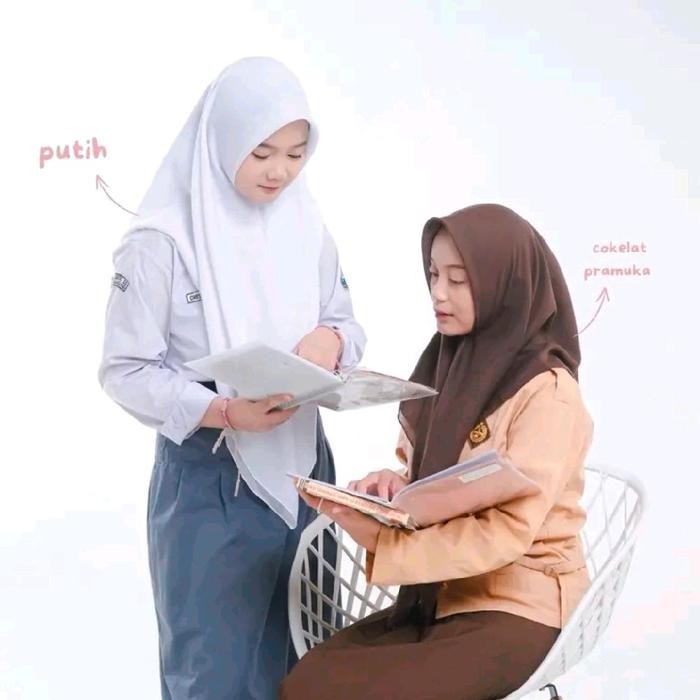 (Cod) Hijab Segi Empat Paris Jadul Anak Sekolah Smp Dan Sma / Katun Paris / Jilbab Segi4 Polos Neci