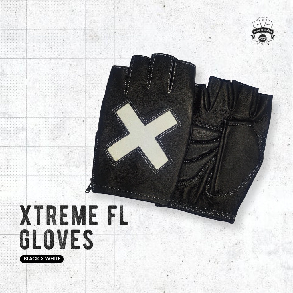 Sarung Tangan kulit Asli Xtreme Riding. Leather Gloves Xtreme Riding Fingerless JDw1