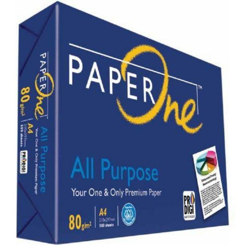 

PaperOne Kertas A4 80gr All Purpose 1 Rim (500 Lembar) Kertas HVS A4 Kertas Fotocopy