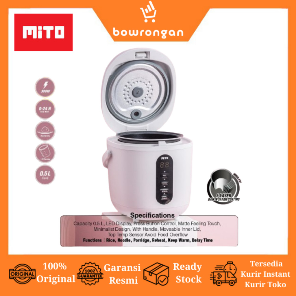 MITO Mini Rice Cooker - Penanak Nasi Praktis untuk Bekal & Traveling R11