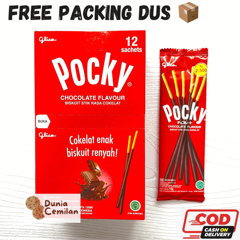 

[TERMURAH!!] Glico Pocky Sachet Single 1PAK (12x12gram) - Biskuit Stik Coklat/Strawberry Sachet WE!!