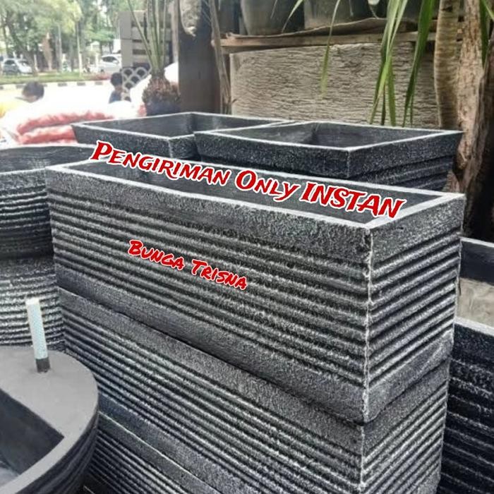 Pot Bunga Persegi Panjang Minimalis 100cm / Pot Semen Minimalis Panjang 100cm