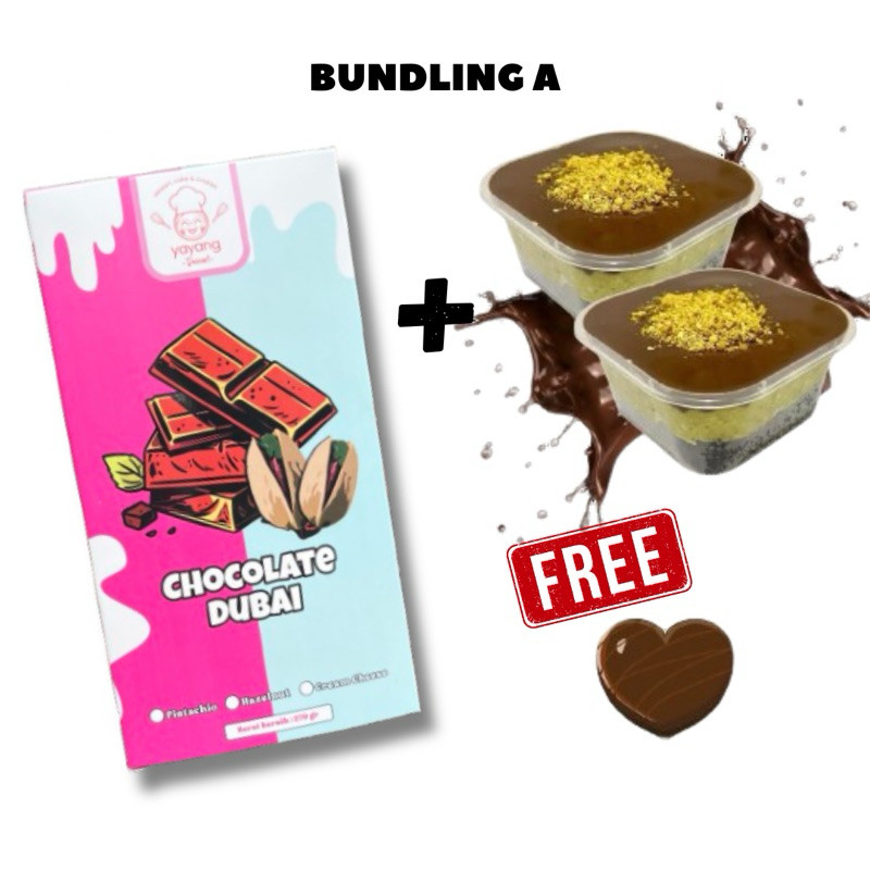 

Bundling A Coklat Dubai Pistachio Jumbo 1PCS + Dessert Dubai Pistachio 120ml 2PCS WE!!