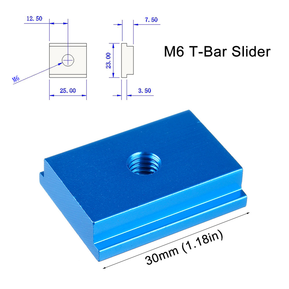 Aluminum Alloy T-track Slider M6/M8 Miter Bar Slider T Slot Nut Table Saw Tool Woodworking 5PCS Blue