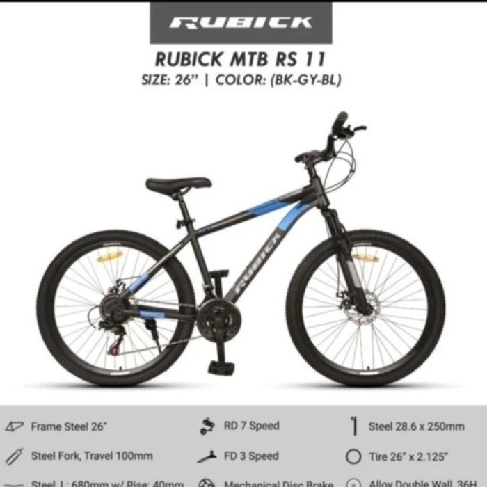Sepeda Gunung Mtb 26 In Rubick Mtb Rs 11 New 21 Speed