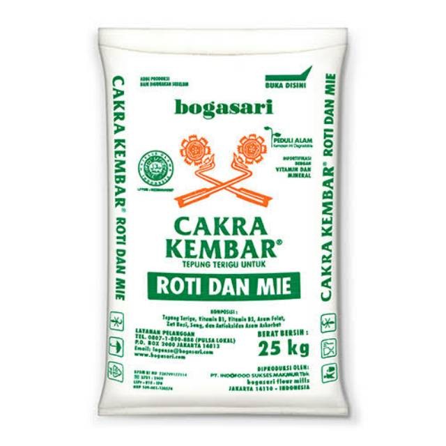 

Tepung Terigu Cakra Kembar KARUNG 25kg Bogasari Protein Tinggi READY