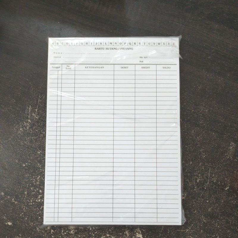 

Kartu Hutang piutang uk Folio