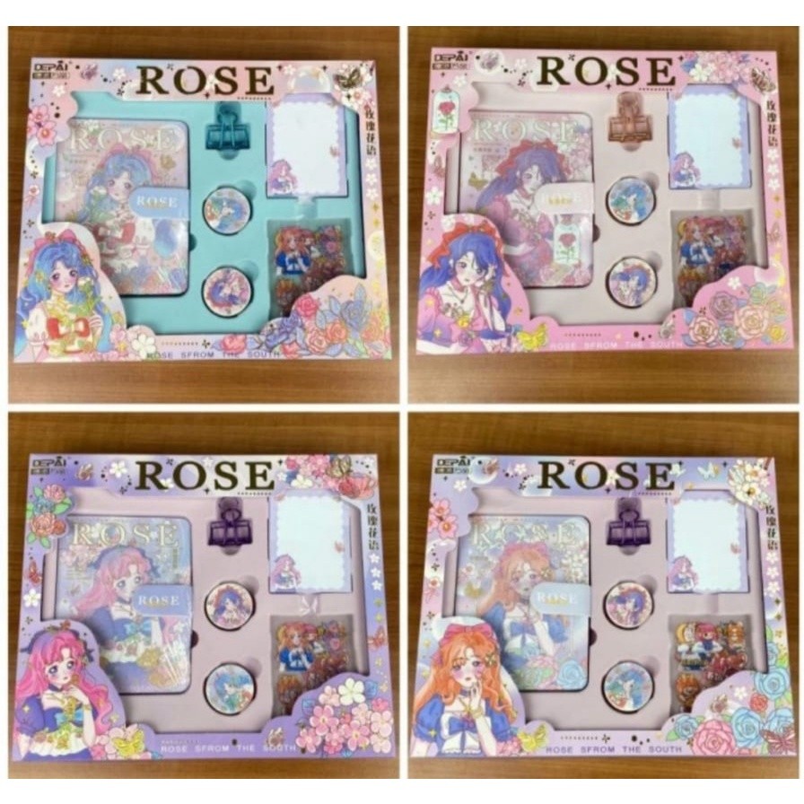 

Buku Set Rose Sfrom The South Buku Diary Set Sticker Solatip Penjepit