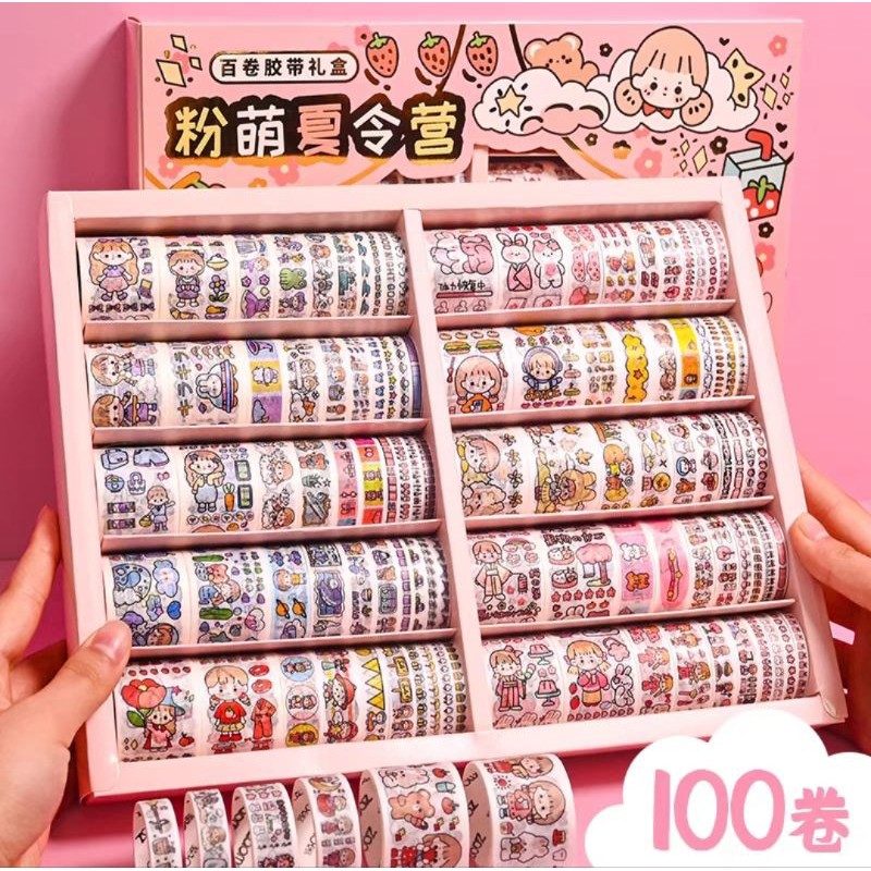 

[Grosir] Stiker Roll Box Isi 30Pcs PVC Motif Karakter Anak Stiker Box Kartun Transparan