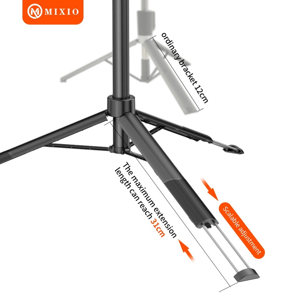 MIXIO A66 - 160CM Tongsis Bluetooth Selfie Stick Tripod with LED Light