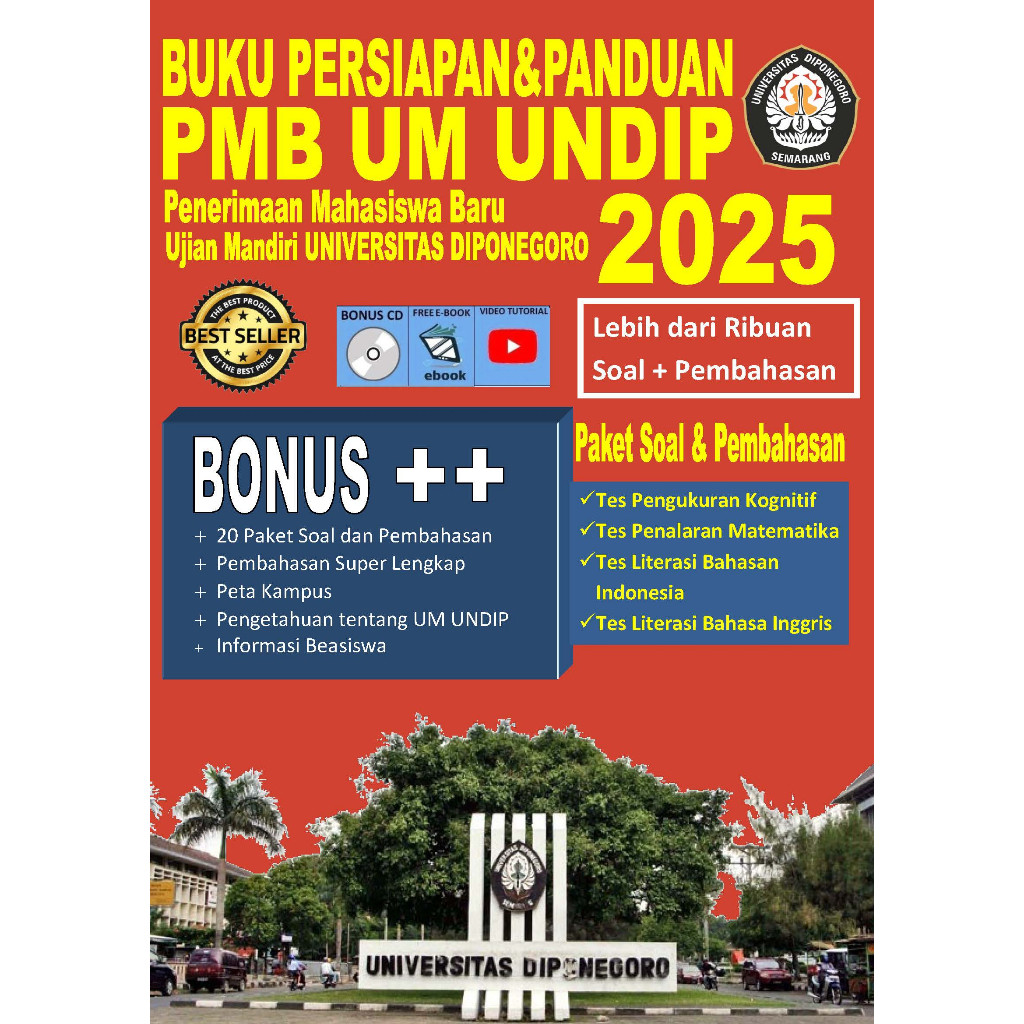 Buku Ujian Seleksi Mandiri PMB UM UNDIP 2025 Saintek SOSHUM