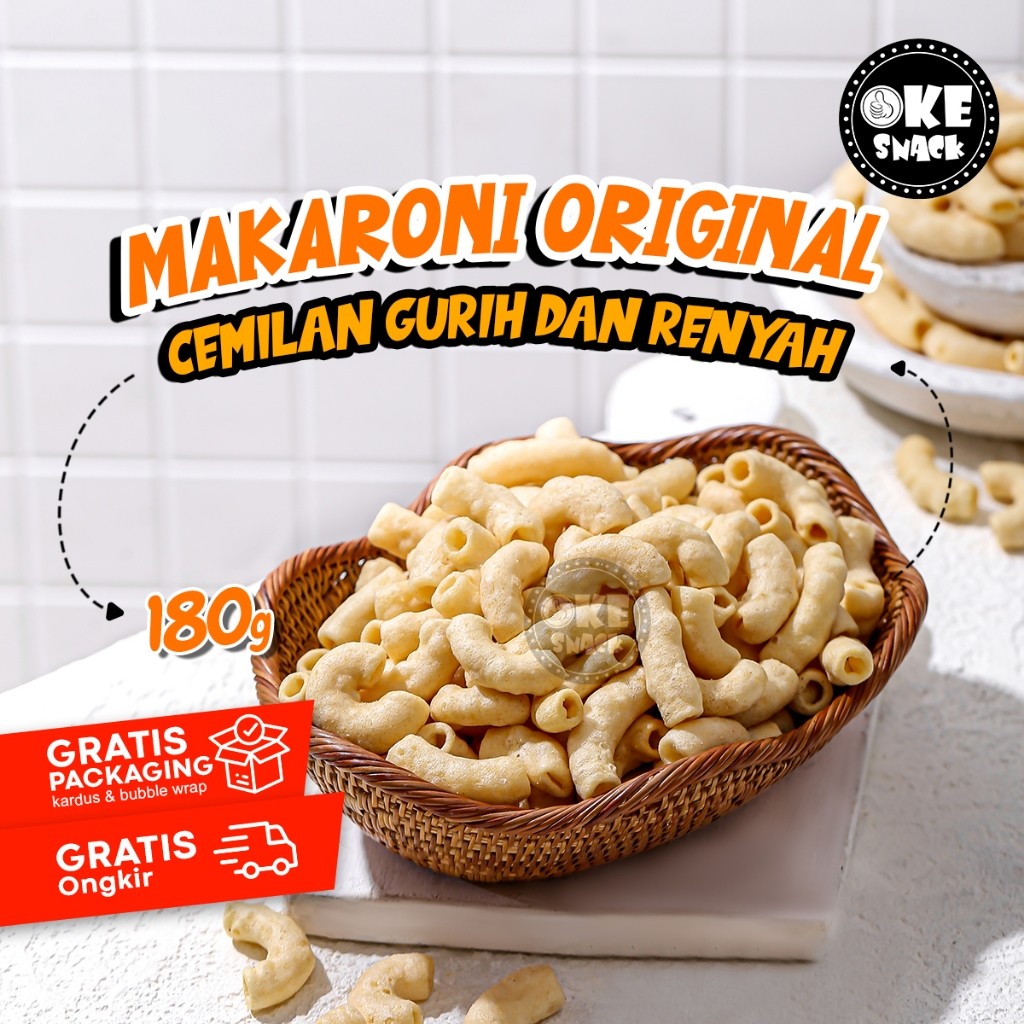 

Olivoliv Snack Makaroni Original 180G Makaroni Mekar Asin Original