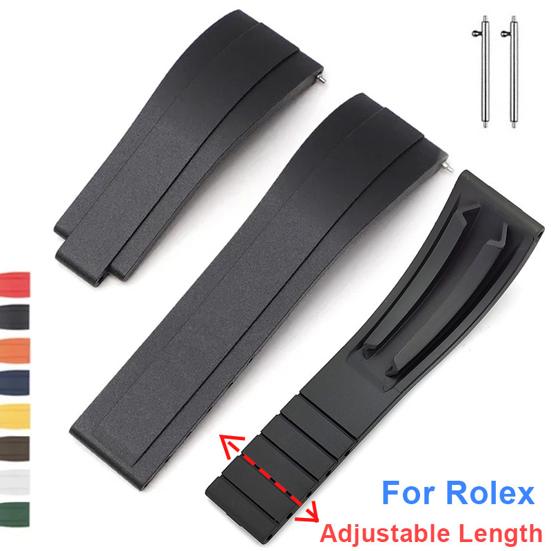 Rubber Wat  Strap For Rolex Daytona Water Ghost Submariner Oysterflex 9X16Mm Bracelet Waterproof