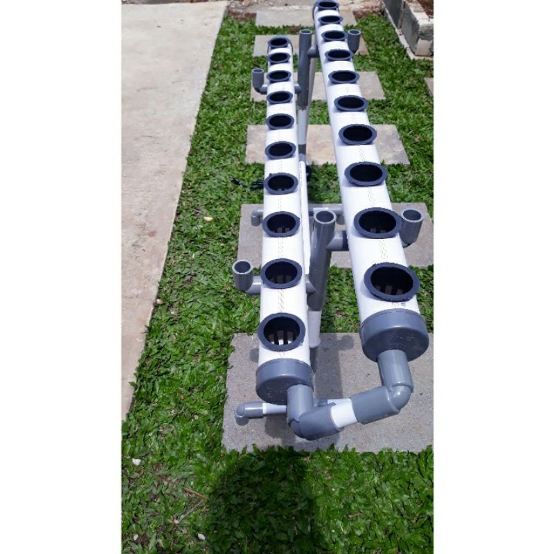 Happygardens Instalasi Hidroponik Mini Set 2 Inchi Nft Dft + Rangka + Pompa + Netpot