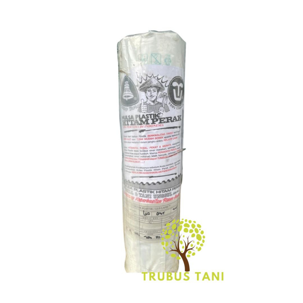 Happygardens Mulsa Bell 1/2 Roll 8Kg - Lebar 120Cm - Plastik Mulsa Hitam Perak Mulsa Silver Plastik