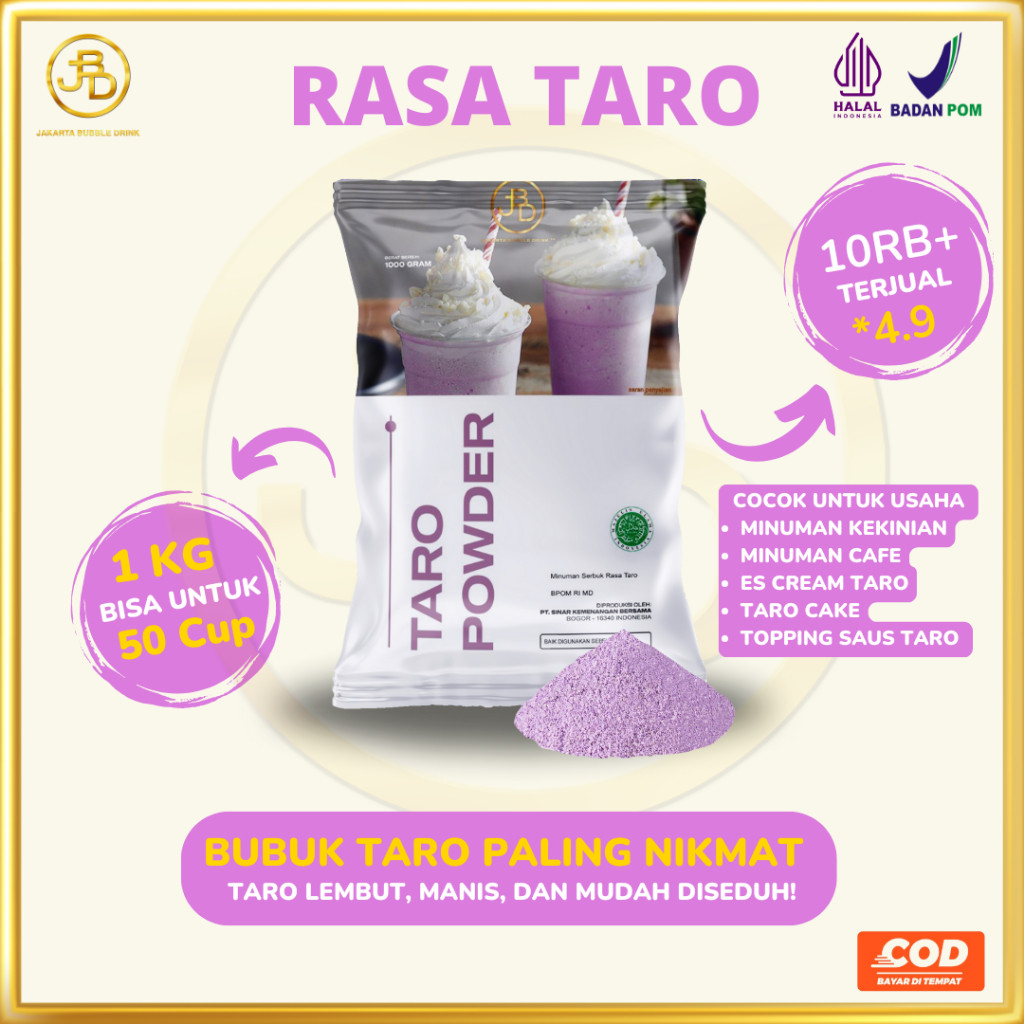

Bubuk Minuman Premium TARO - Jakarta Bubble Drink BPOM&HALAL