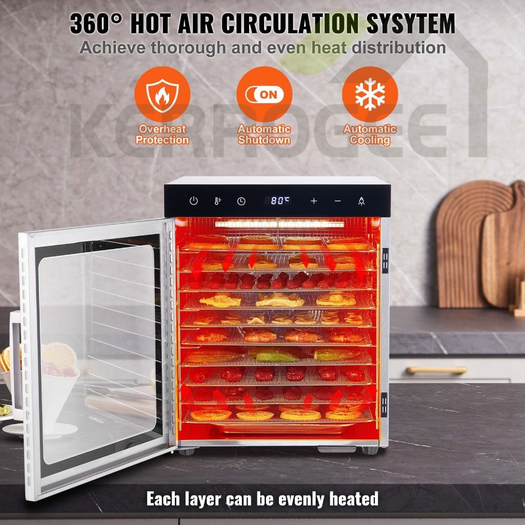 10tray/16trayFood Dehydrator Mesin Pengering Makanan Mesin Pengering Makanan Digital Food Dehydrator