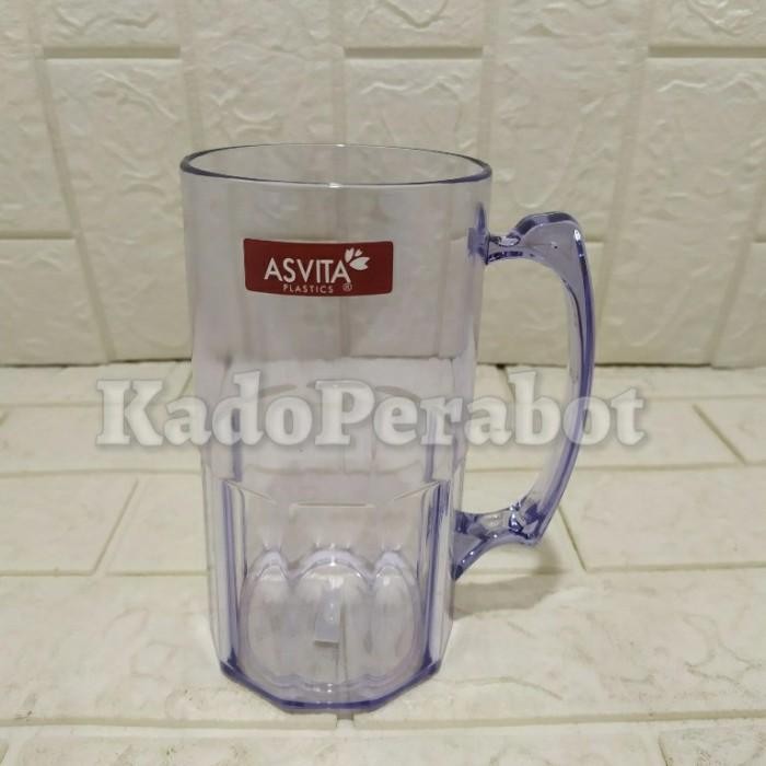 New ` Gelas Bir Highlow 1000Ml Gelas Bir Mika Gelas Bening Jumbo Besar 1Liter