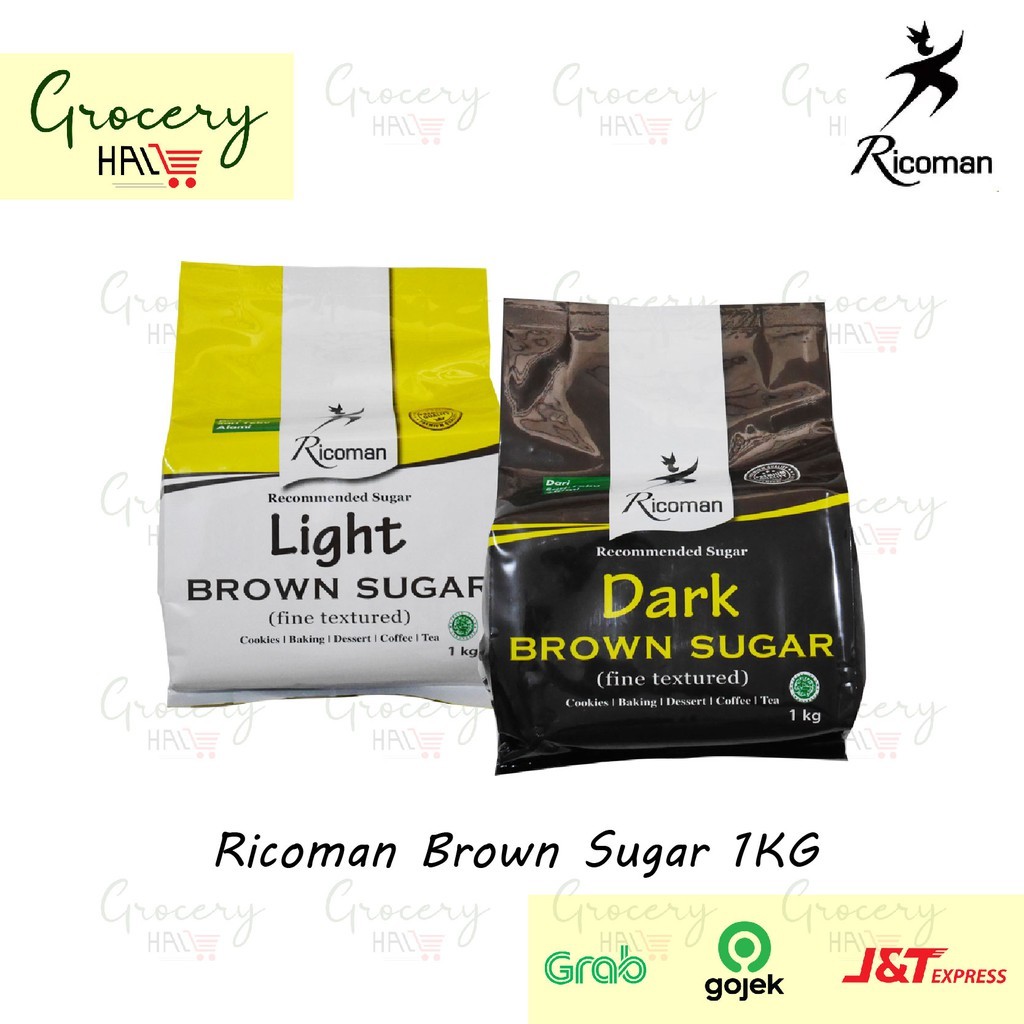 

RICOMAN BROWN SUGAR POWDER / BUBUK KEMASAN 1 KG ( LIGHT & DARK )