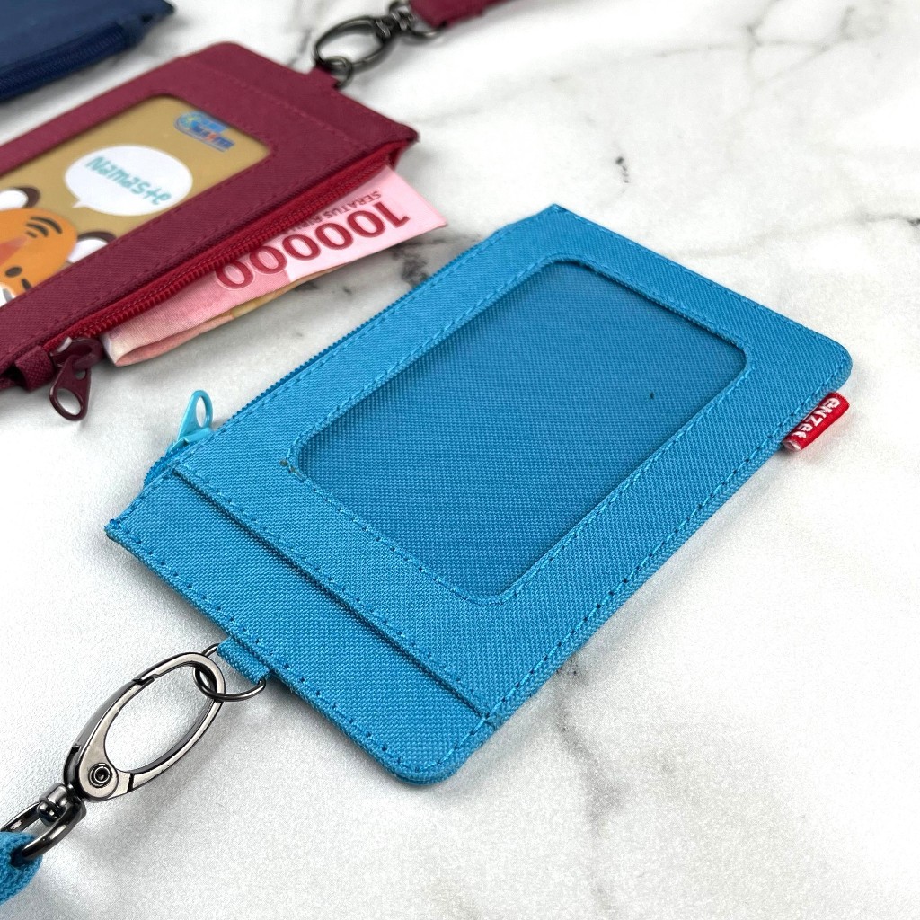 

ID card holder hanging wallet name tag kartu lanyard zipper polos