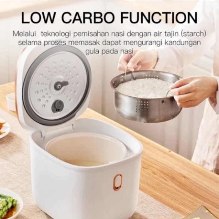 Mecoo Rice Cooker Digital 1.8L - Low Carbo Rice Cooker - Less Sugar
