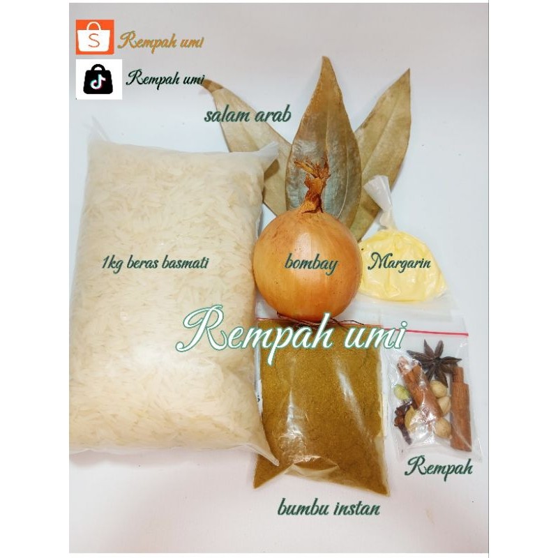 

Beras Basmati Asli 1 Kg Tambah Bumbu Kebuli Plus Rempah