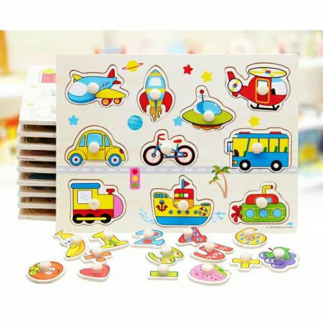 LM - Puzzle Knob murah / Puzzle Kayu Knob / Puzzle angka / puzzle huruf/puzzle Hijayah
