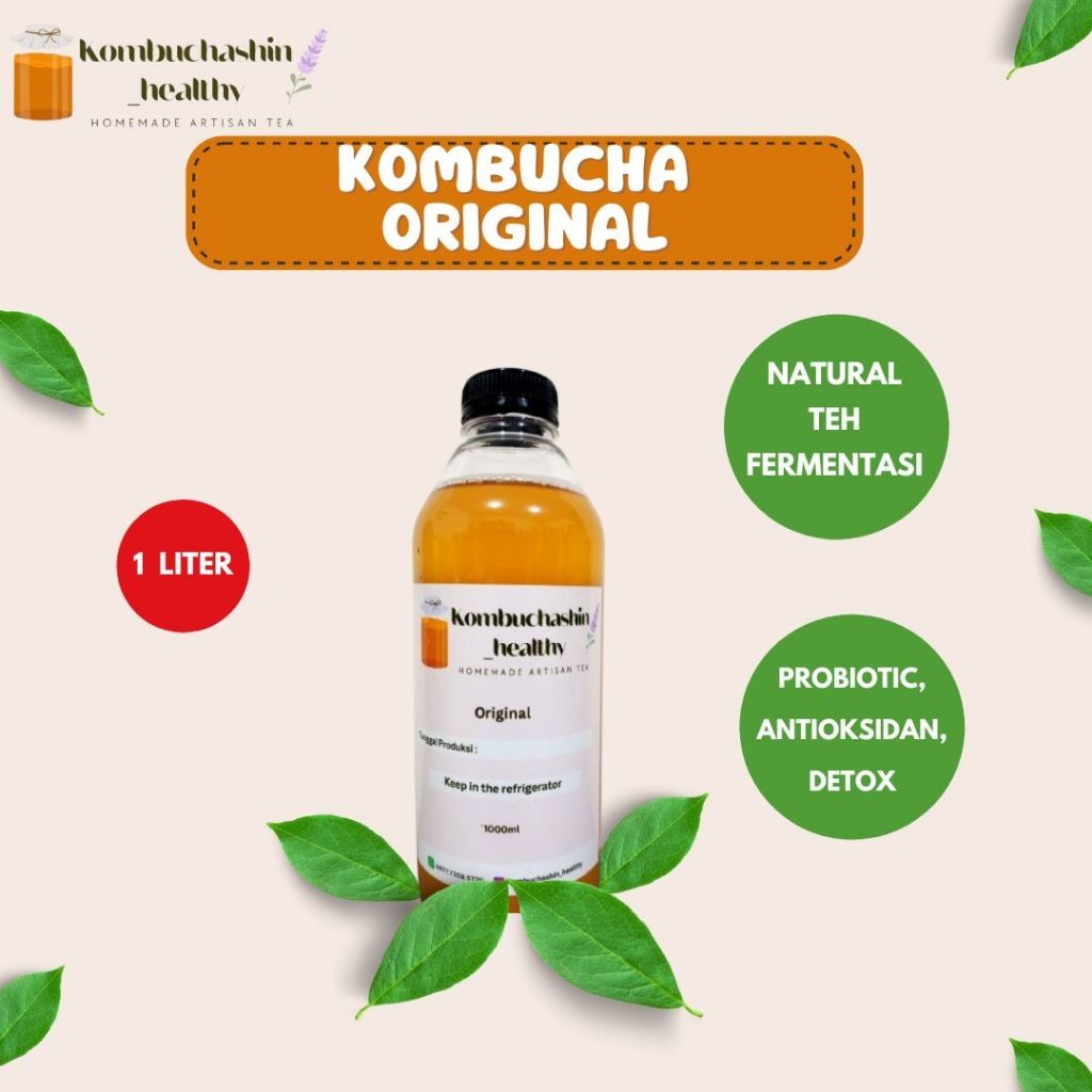 

KOMBUCHA ORIGINAL 1 Liter Minuman Probiotik Sehat Untuk Kesehatan Pencernaan